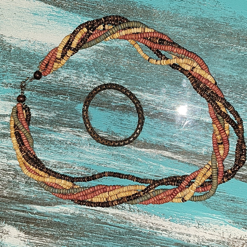 Boho Beaded Necklace & Bracelet